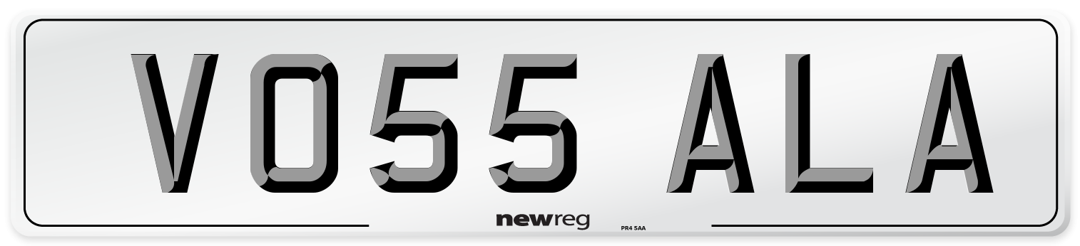 VO55 ALA Number Plate from New Reg
